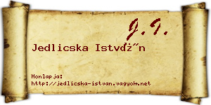 Jedlicska István névjegykártya